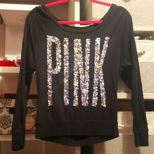 VS PINK Vintage Bling Long Sleeve Top, XS